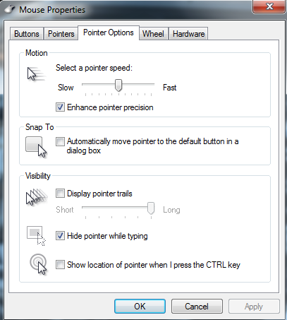 pointer options